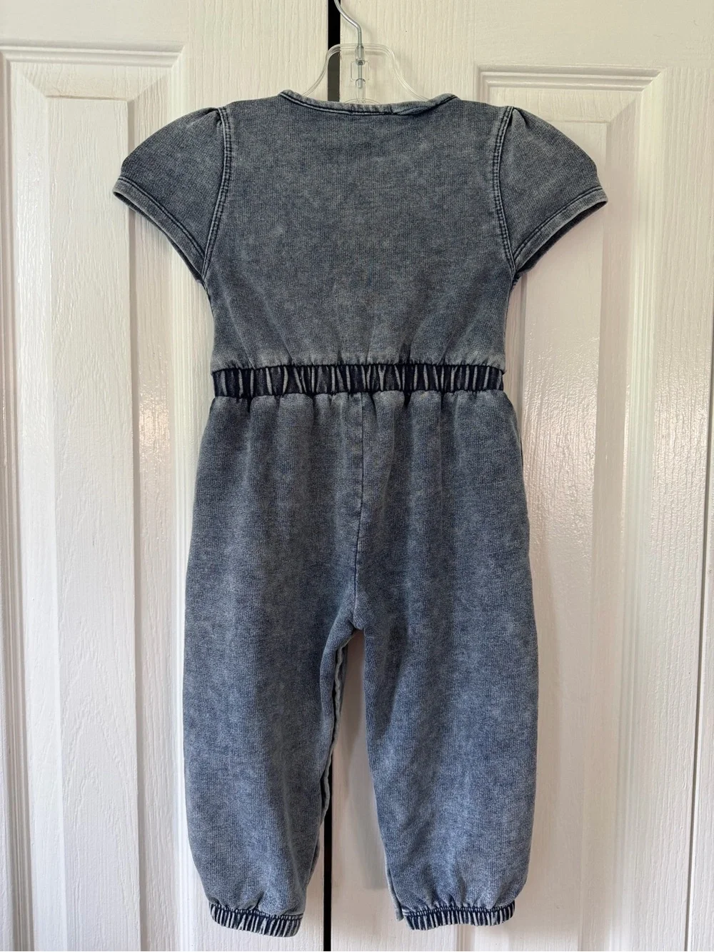 Splendid Kids Washed Black Short-Sleeve Jumpsuit